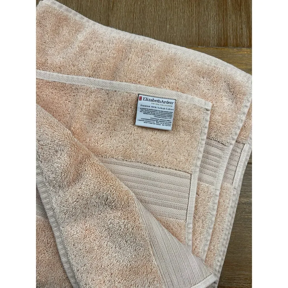 Elizabeth Arden The Spa Collection Bath Towel Peach 100% Turkish Cotton 27x51